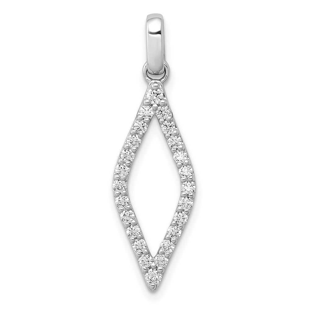 14k White Gold 1/2 carat Lab Grown Diamond VS/SI+ G+ Complete Fashion Geometric Pendant, 0.5 ct, 30.75 x 8.7 mm