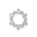 14k White Gold 1/5 carat Diamond Fancy Circle Chain Slide, 0.186 ct, 9 x 9 mm