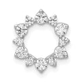 14k White Gold 1/2 carat Diamond Fancy Circle Chain Slide, 0.51 ct, 12.65 x 11.35 mm