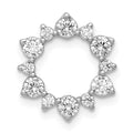 14k White Gold 5/8 carat Lab Grown Diamond VS/SI+ G+ Complete Fashion Circle Chain Slide Pendant, 0.6 ct, 13.8 x 12.6 mm
