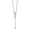 14k White Gold 1/4 carat Lab Grown Diamond VS/SI+ G+ 17.5 inch Dangle Necklace, 0.25 ct, 18 x 5.85 mm