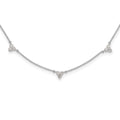 14k White Gold 1 carat Lab Grown Diamond VS/SI+ G+ Seven Station 18 inch Necklace, 1.05 ct, 18 x 5 mm