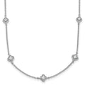 14k White Gold Complete 1/2 carat Diamond Quatrefoil Design 9-Station 18 inch Necklace, 0.5 ct, 18 x 5 mm