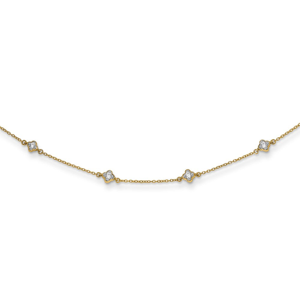 14k 1/2 carat Lab Grown Diamond VS/SI+ G+ Nine Station 18 inch Necklace, 0.5 ct, 18 x 5 mm