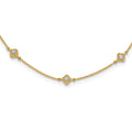 14k Complete 1/2 carat Diamond Quatrefoil Design 9-Station 18 inch Necklace, 0.5 ct, 18 x 5 mm