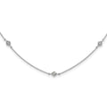 14k White Gold Complete 1/2 carat Diamond 9-Station 18 inch Necklace, 0.5 ct, 18 x 6 mm