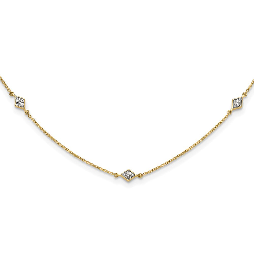 14k 1/2 carat Lab Grown Diamond VS/SI+ G+ Nine Station 18 inch Necklace, 0.5 ct, 18 x 6 mm