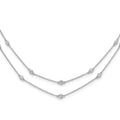 14k White Gold Complete 1/2 carat Diamond Multi-Station Double Strand 18 inch Necklace, 0.508 ct, 18 x 4 mm