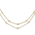 14k Complete 1/2 carat Diamond Multi-Station Double Strand 18 inch Necklace, 0.508 ct, 18 x 4 mm