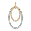 14k Two-tone 1 carat Diamond Double Oval Pendant, 1.023 ct