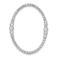 14k White Gold 3/4 carat Diamond Oval Chain Slide, 0.746 ct, 31 x 23.5 mm
