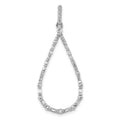 14k White Gold 1/2 carat Diamond Teardrop Pendant, 0.472 ct