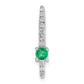 14k White Gold Graduated Diamond and Emerald Fancy Chain Slide, 0.319 ct, 21.65 x 3.75 mm