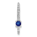 14k White Gold Graduated Diamond and .18 Sapphire Fancy Chain Slide, 0.497 ct