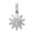 14k White Gold 1/15 carat Diamond Fancy Sun Pendant, 0.074 ct