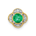 14k Diamond and .33 Emerald Fancy Chain Slide, 0.394 ct
