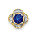14k Polished Diamond and .33 Sapphire Fancy Chain Slide, 0.724 ct