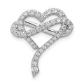 14k White Gold 1/2 carat Diamond Infinity and Heart Chain Slide, 0.488 ct, 20 x 17 mm