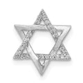 14k White Gold 1/10 carat Diamond Star of David Chain Slide, 0.096 ct, 13.3 mm