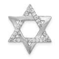 14k White Gold 1/4 carat Diamond Star of David Chain Slide, 0.246 ct, 14 mm