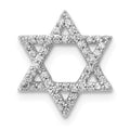 14k White Gold 1/5 carat Diamond Star of David Chain Slide, 0.192 ct, 13.5 x 12.6 mm