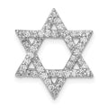 14k White Gold 1/2 carat Lab Grown Diamond VS/SI+ G+ Complete Star of David Chain Slide Pendant, 0.492 ct, 18 x 15.5 mm