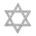 14k White Gold 5/8 carat Diamond Star of David Chain Slide, 0.624 ct, 24 x 20.3 mm