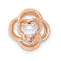 14k Rose Gold 1/4 carat Lab Grown Diamond VS/SI+ G+ Complete Flower Chain Slide Pendant, 0.25 ct, 11.45 x 11.45 mm