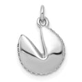 14k White Gold 1/15 carat Diamond Fortune Cookie Pendant, 0.066 ct