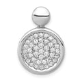 14k White Gold 1/2 carat Diamond Pave Fancy Circle Pendant, 0.496 ct