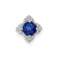 14k White Gold Diamond and Sapphire Chain Slide, 0.298 ct