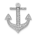 14k White Gold 1/4 carat Diamond Anchor Chain Slide, 0.234 ct, 21.5 mm