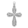 14k White Gold 5/8 carat Diamond Cross Pendant, 0.653 ct, 26 x 16 mm
