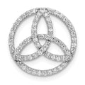 14k White Gold 1/3 carat Diamond Celtic Circle Chain Slide, 0.321 ct