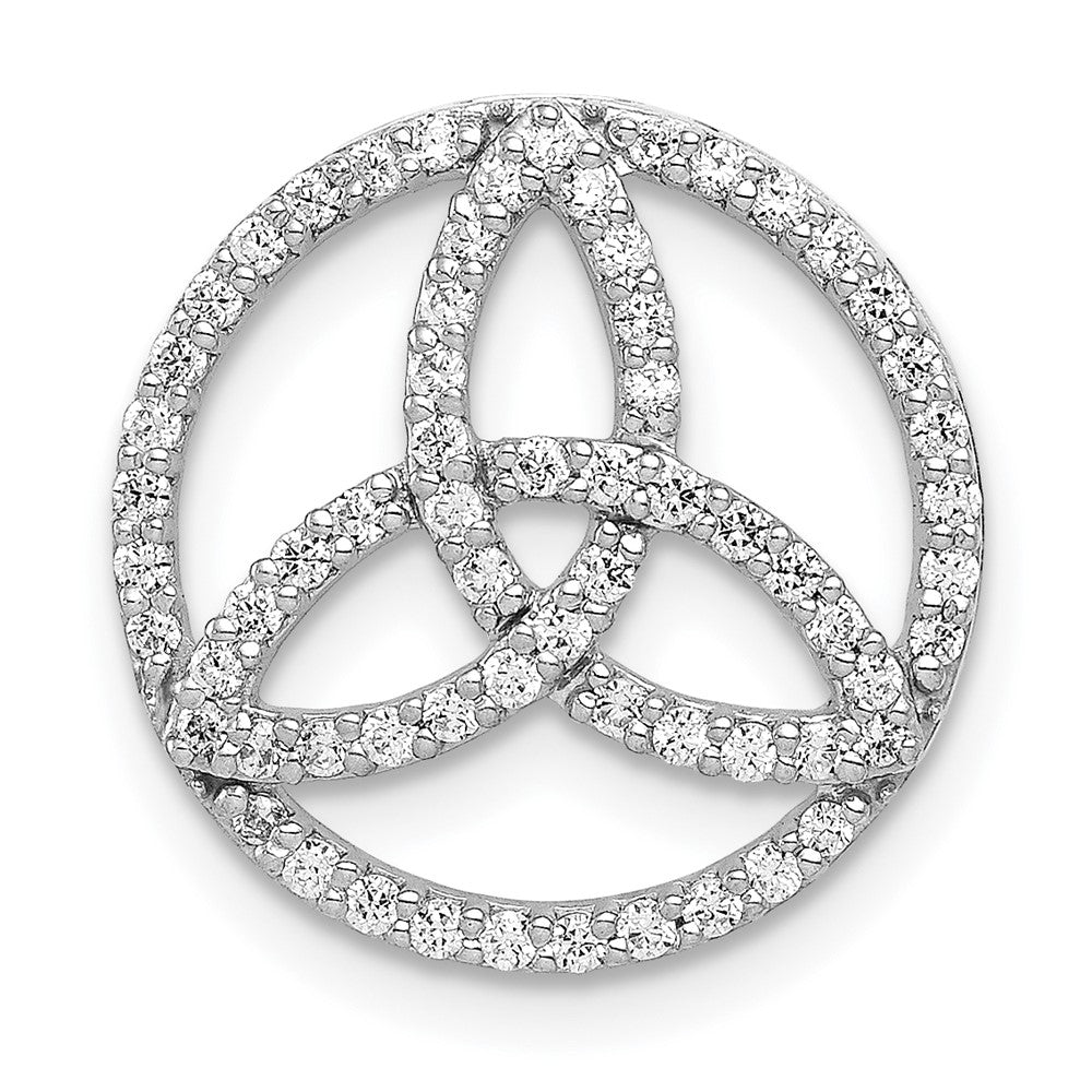 14k White Gold 1/3 carat Diamond Celtic Circle Chain Slide, 0.321 ct