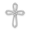 14k White Gold 1/20 carat Diamond Cross Pendant, 0.056 ct, 18 x 14.5 mm