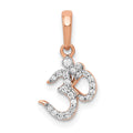 14k Rose Gold 1/10 carat Diamond Om Symbol Pendant, 0.097 ct