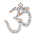 14k Rose Gold 1/3 carat Diamond Om Symbol Chain Slide, 0.316 ct