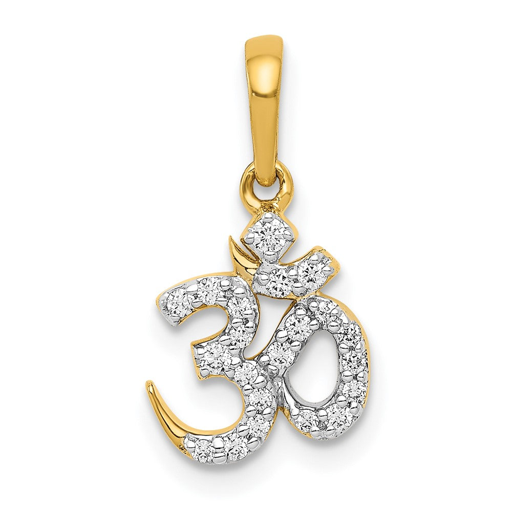 14k 1/6 carat Diamond Om Symbol Pendant, 0.148 ct