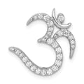 14k White Gold 3/8 carat Diamond Om Symbol Chain Slide, 0.386 ct