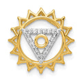 14k 1/10 carat Diamond Vishuddha/Throat Chakra Chain Slide, 0.087 ct