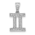 14k White Gold Diamond Gemini Zodiac Pendant, 0.128 ct, 18 x 10 mm