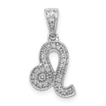 14k White Gold Diamond Leo Zodiac Pendant, 0.124 ct, 20 x 10.5 mm