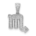 14k White Gold Diamond Scorpio Zodiac Pendant, 0.114 ct, 17 x 12 mm