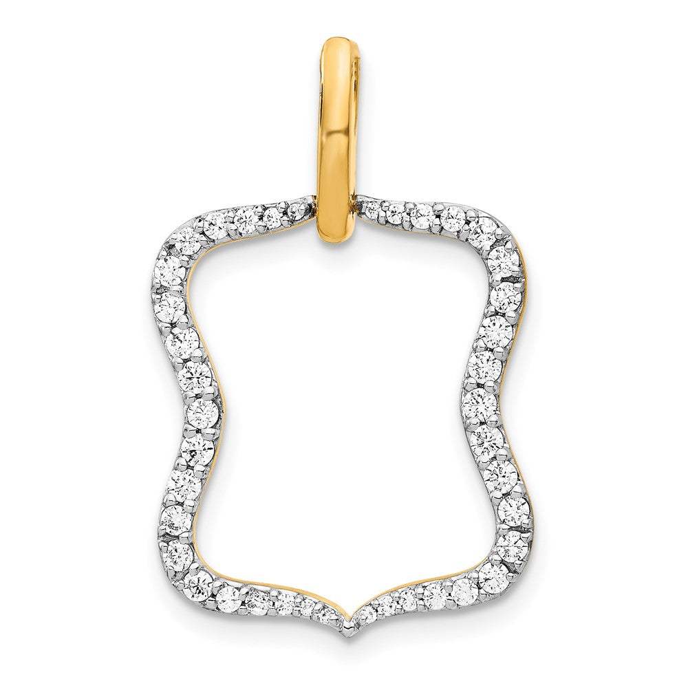 14k Polished 1/2 carat Diamond Fancy Pendant, 0.49 ct