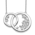 14k White Gold 3/4 carat Lab Grown Diamond VS/SI+ G+ Complete 17.75 inch Interlocking Circle Necklace, 0.745 ct, 18 x 33.7 mm