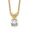 14k 1/4 carat Certified Lab Grown Diamond VS+ F+ Round Complete Four Prong 18 inch Solitaire Pendant Necklace, 0.25 ct, 18 x 4.8 mm