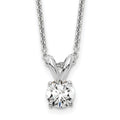 14k White Gold 1/4 carat Certified Lab Grown Diamond VS+ F+ Round Complete Four Prong 18 inch Solitaire Pendant Necklace, 0.25 ct, 18 x 4.8 mm