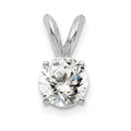 14k White Gold 1/2 carat Lab Grown Diamond VS+ F+ Round Complete Four Prong Solitaire Pendant, 0.5 ct, 12.45 x 6.05 mm