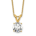 14k 3/4 carat Certified Lab Grown Diamond VS/SI+ G+ Round Complete Four Prong 18 inch Solitaire Pendant Necklace, 0.75 ct, 18 x 7.3 mm